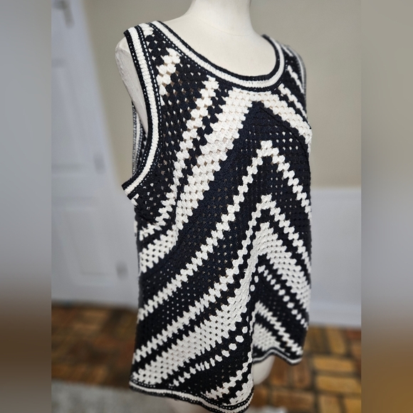 Nicole Miller Crochet Knit Tank Top, Size 2X - Picture 1 of 4